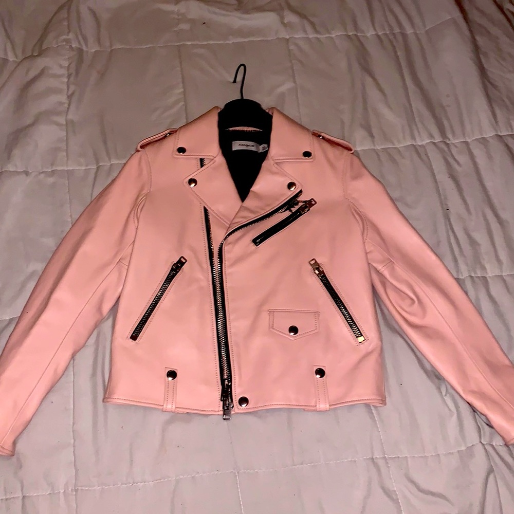 Moto Coach Jacket , size 0 , Pink